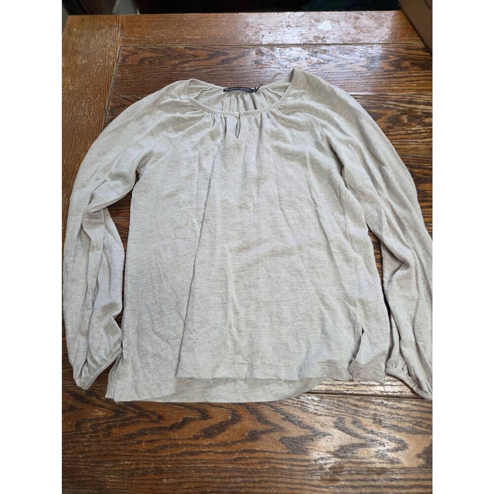 Gudrun Sjoden linen tan blouse sz XS